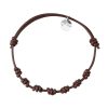 Pulsera cuero marrón nudos