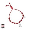 Pulsera inicial 10 mm flor circonitas piel