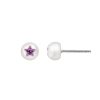 Pendientes Perla Chicos Con Estrella Lila