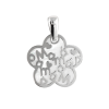 Colgante flor plata y nácar Mamá y corazones