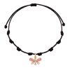 Pulsera nailon mariposa circonitas rosa